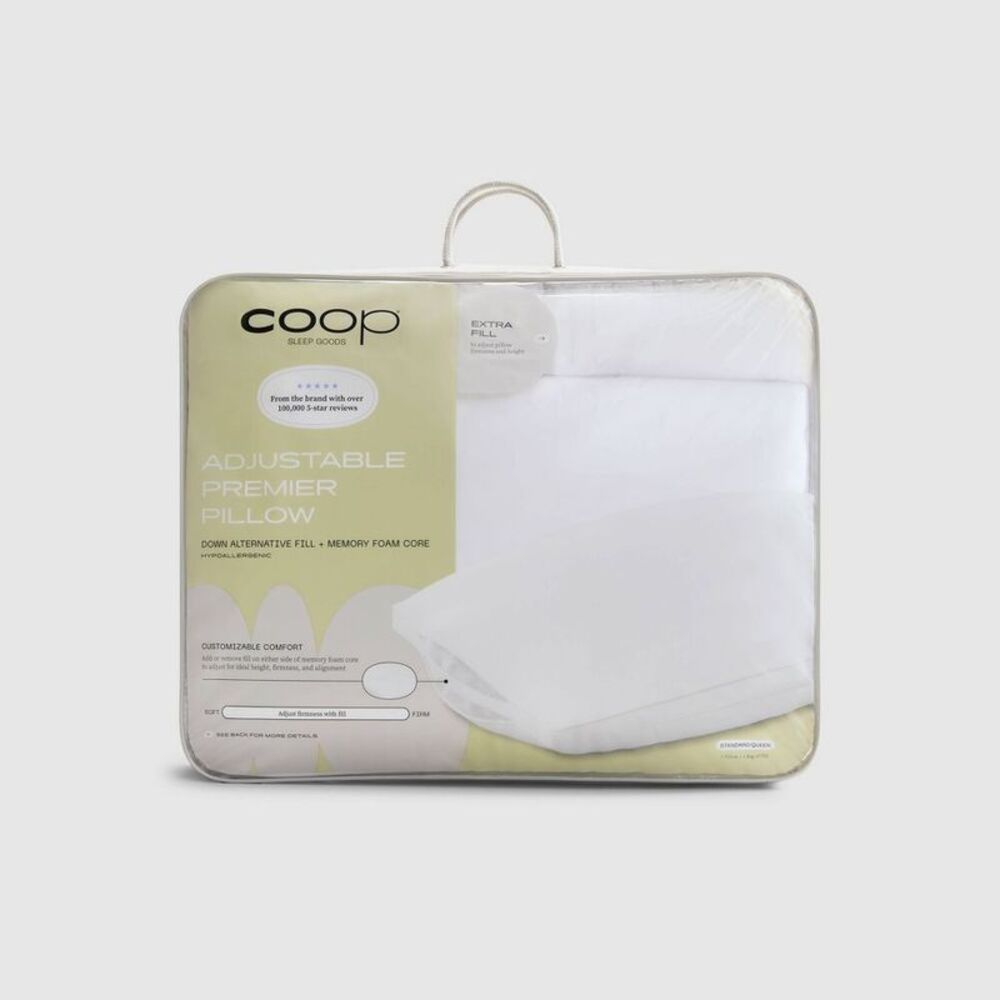 Coop Home Goods The Premier Customizable / Adjustable Fill - Medium Neck Pillow